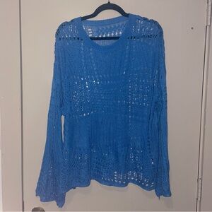 Crochet long sleeve top/cover up